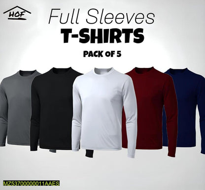 Men's Stitched Jersey Plain T-Shirt, Pack Of 5