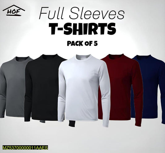 Men's Stitched Jersey Plain T-Shirt, Pack Of 5