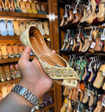 Pearl Luxe Leather Khussa