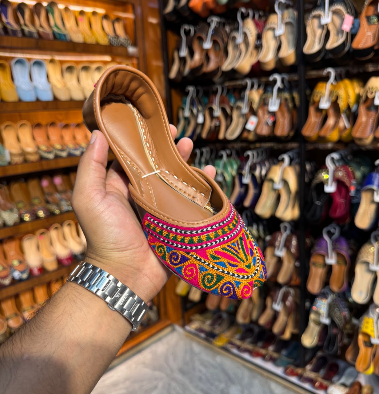 Ruby Artisan Embroidered Khussa