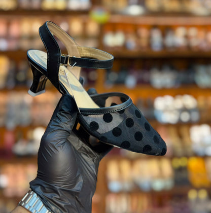 Polka Charm Slingback Heels
