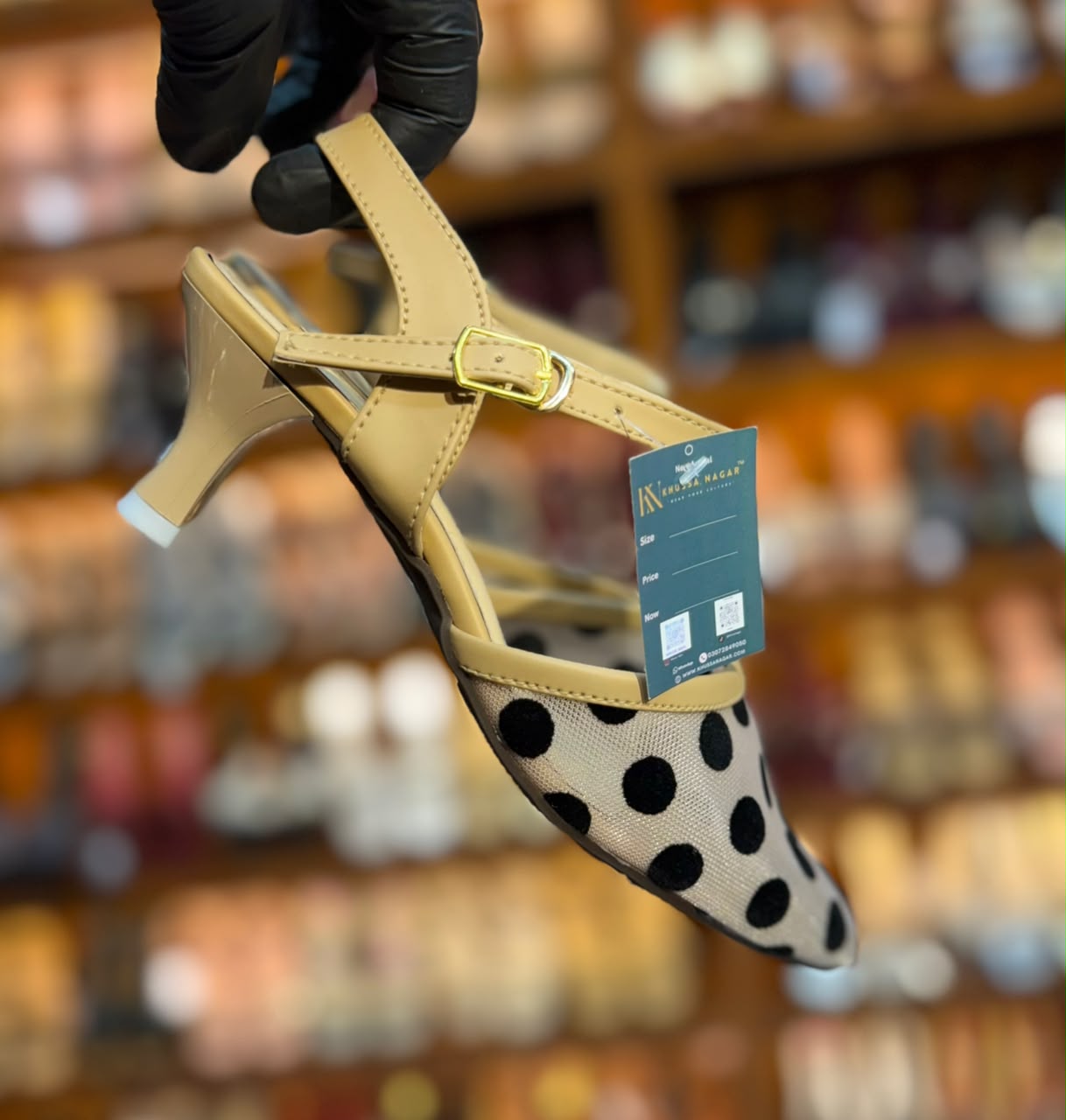 Polka Charm Slingback Heels