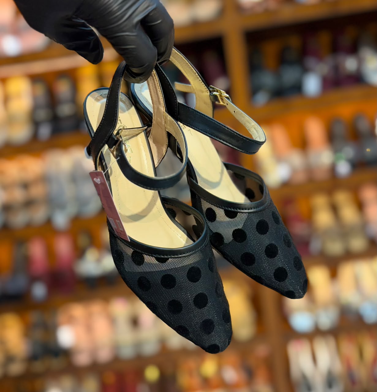 Polka Charm Slingback Heels