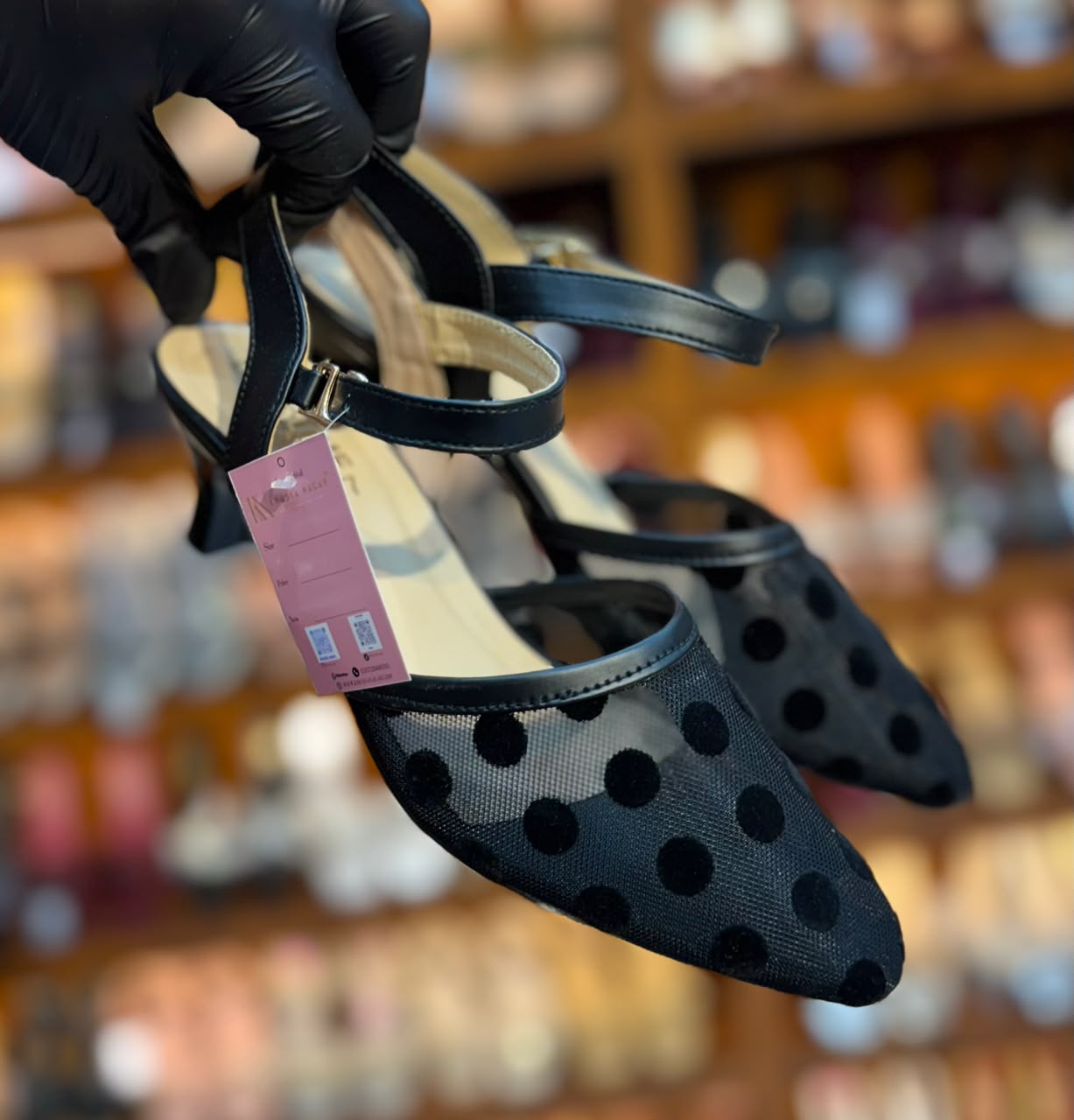 Polka Charm Slingback Heels