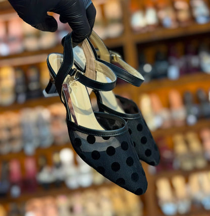 Polka Charm Slingback Heels