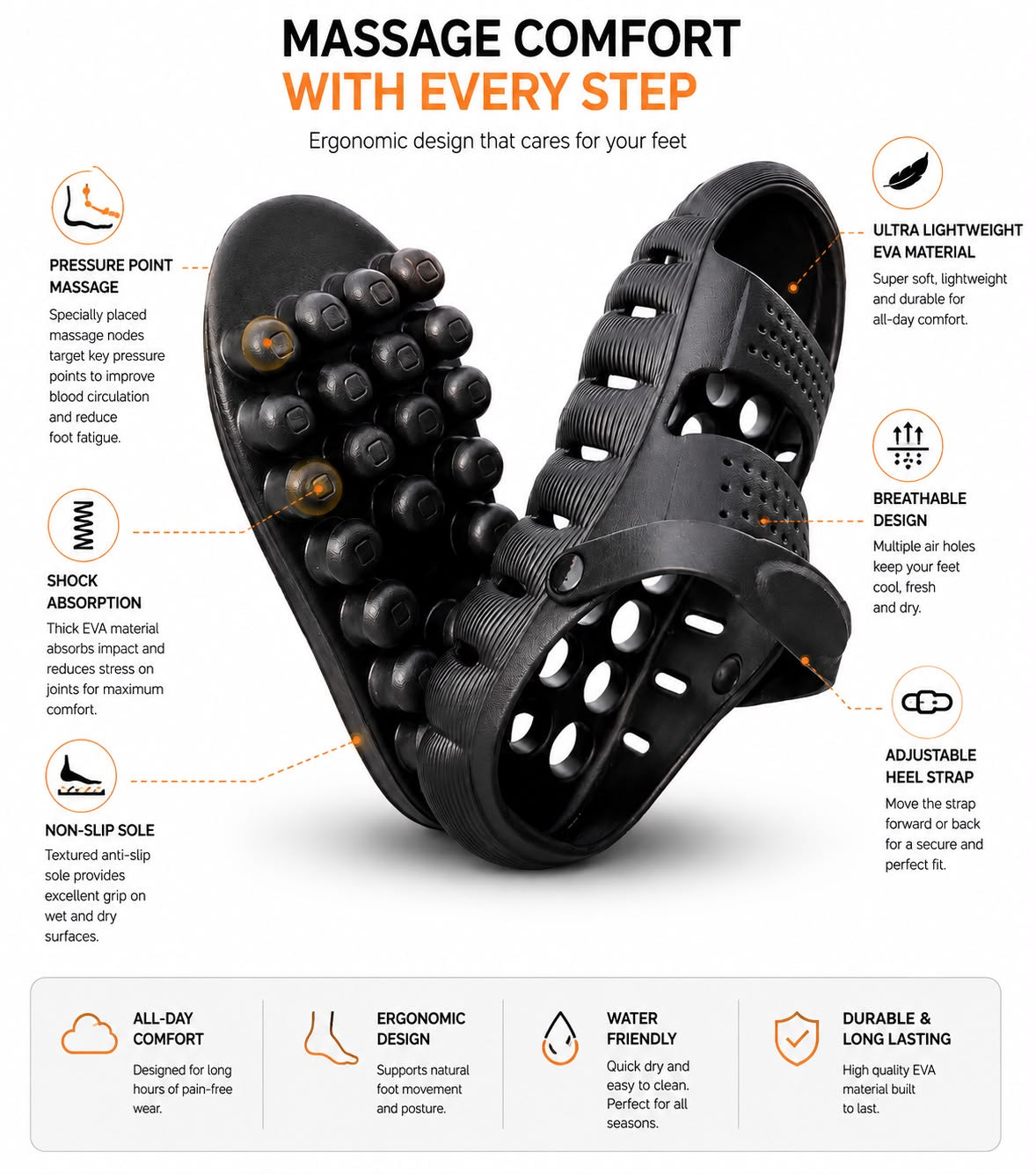 Therapy massage clogs