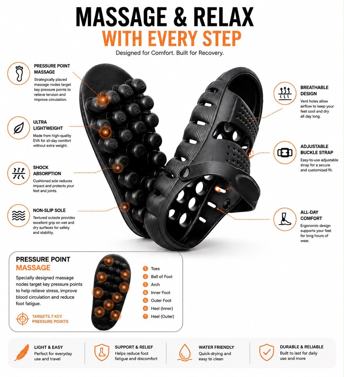 Therapy massage clogs