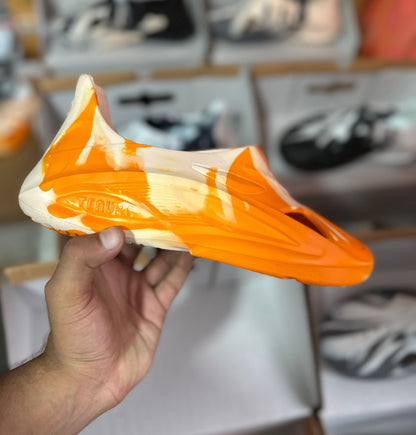 Fiery orange and cream swirl
