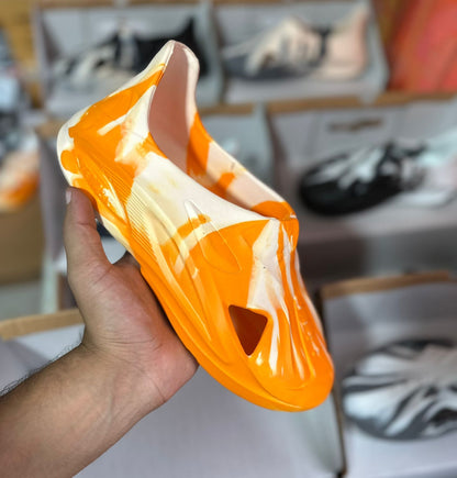 Fiery orange and cream swirl