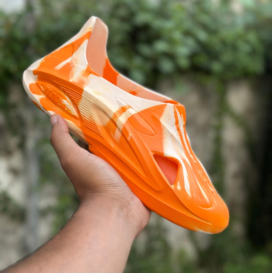 Fiery orange and cream swirl