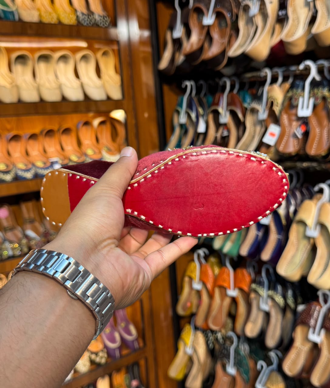 Pearl Luxe Leather Khussa